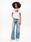 Άσπρο T-Shirt Με Tonal Σημαιάκι  Γυναίκες