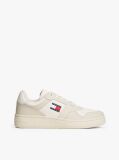 White Essential Retro Leather Basketball Trainers  Men
