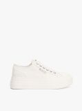 White Denim Platform Trainers  Women
