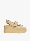 Beige Leather Platform Sandals  Women