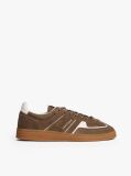 Brown The Greenwich Suede Mixed Texture Trainers  Women