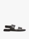 Black Double Strap Signature Leather Sandals  Men