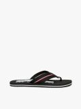 Black Signature Tape Webbing Flip-Flops  Men