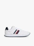 Άσπρο Δερμάτινα Sneakers Με Signature Ρίγα  Άνδρες