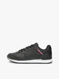Black Signature Tape Trainers With Leather  Men