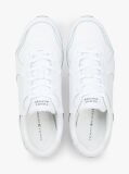 White Signature Tape Trainers With Leather  Men