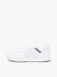 White Signature Tape Trainers With Leather  Men