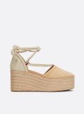 Beige Linen Rope Detail Wedge Heel Sandals  Women