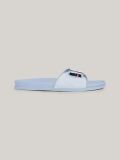 Blue TH Monogram Buckle Suede Sandals  Women