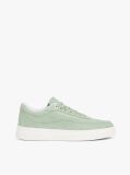 Green Leather Metallic Logo Court Trainers  Women