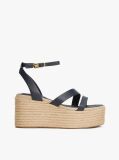 Blue Leather Platform Espadrilles  Women