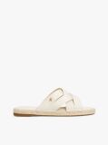 Beige Satin Espadrille Mules  Women