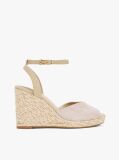 Beige Chambray Espadrille Wedge Sandals  Women