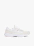 White Mixed Texture Runner Trainers  Women