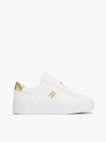 Άσπρο Δερμάτινα Sneakers Σε Στιλ Πλατφόρμας  Γυναίκες