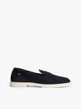 Blue Enamel Flag Leather Loafers  Women