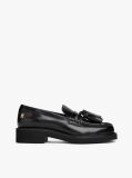 Black Lightweight Leather Tassel Loafers  Women