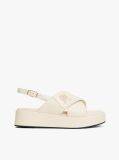Beige TH Monogram Leather Platform Sandals  Women