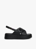 Black TH Monogram Leather Platform Sandals  Women