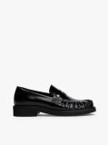 Μαύρο Δερμάτινα Loafers Με Τετράγωνη Μύτη  Γυναίκες
