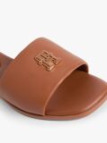 Brown Leather TH Monogram Strap Mules  Women
