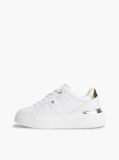 Άσπρο TH Monogram Δερμάτινα Sneakers Με Πλατφόρμα  Γυναίκες