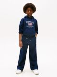 Blue Logo Embroidery Wide Leg Joggers  Girls