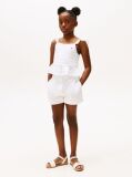 White Textured Shorts  Girls