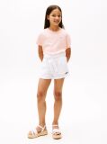 White Linen Blend Shorts  Girls