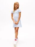 Blue Round Neck Skater Dress  Girls
