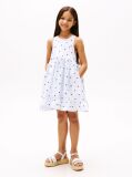 Multi Heart Print Seersucker Sleeveless Dress  Girls