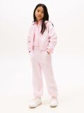 Pink Textured Logo Relaxed Joggers  Girls