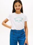 White Glitter Curve NYC Logo T-Shirt  Girls