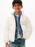 Beige Back Flag Logo Puffer Jacket  Kids Unisex