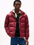 Red Hooded Down Puffer Jacket  Men