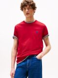 Red Contrast TH Monogram Embroidery T-Shirt  Men