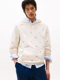 Άσπρο Hoodie Με Σημαίες  Άνδρες
