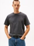 Grey Varsity Textured Crest Embroidery T-Shirt  Men