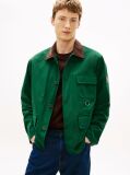 Green Corduroy Collar Water Resistant Windproof Jacket  Men