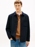 Μπλε Smart Casual Μάλλινο Τζάκετ Σε Στιλ Πουκάμισο  Άνδρες