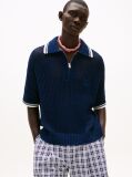 Blue The Runway Collection Regular Mesh Polo Shirt  Men