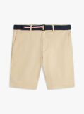 Beige Denton Belted Twill Slim Bermuda Shorts  Men