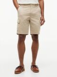 Beige Twill Relaxed Cargo Bermuda Shorts  Men
