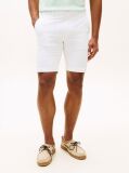 White Denton Twill Slim 9.5" Inseam Bermuda Shorts  Men