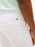 White Denton Twill Slim 9.5" Inseam Bermuda Shorts  Men