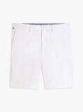 White Denton Twill Slim 9.5" Inseam Bermuda Shorts  Men