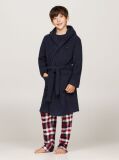 Blue Logo Embroidery Hooded Bathrobe  Kids Unisex