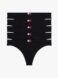 Black 5-Pack Heritage Flag Logo Thongs  Women