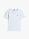 Μπλε Ριμπ T-Shirt Σε Slim Γραμμή Με Κεντητό Σημαιάκι  Γυναίκες