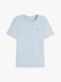 Μπλε Ριμπ T-Shirt Σε Slim Γραμμή Με Κεντητό Σημαιάκι  Γυναίκες